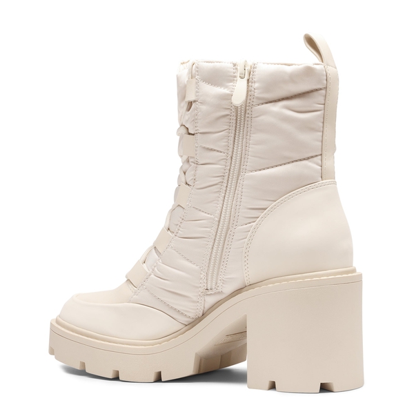 Chelsea Lace Up Platform Booties - BEIGE WHITE - 3